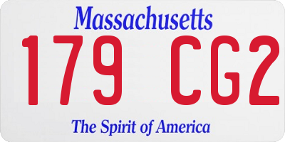 MA license plate 179CG2