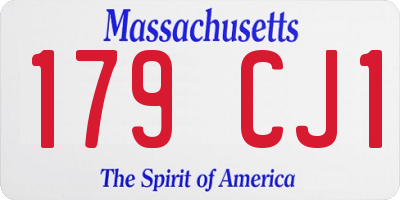 MA license plate 179CJ1