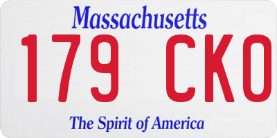 MA license plate 179CK0