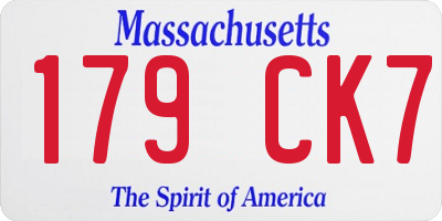MA license plate 179CK7