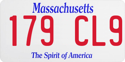 MA license plate 179CL9