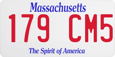MA license plate 179CM5
