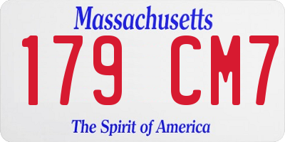 MA license plate 179CM7