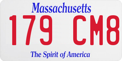 MA license plate 179CM8