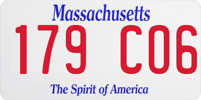 MA license plate 179CO6