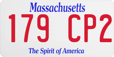 MA license plate 179CP2