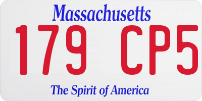 MA license plate 179CP5