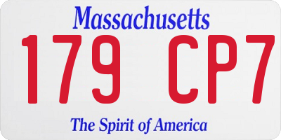 MA license plate 179CP7