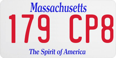 MA license plate 179CP8