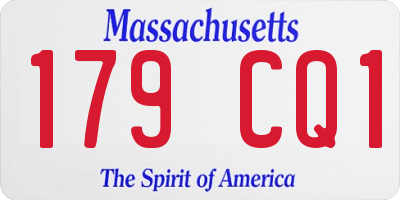 MA license plate 179CQ1
