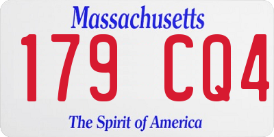 MA license plate 179CQ4