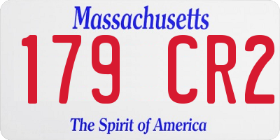 MA license plate 179CR2