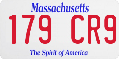 MA license plate 179CR9
