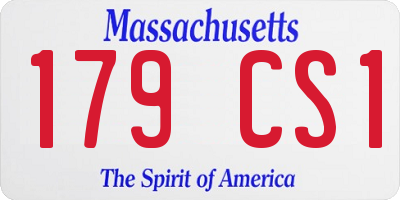 MA license plate 179CS1