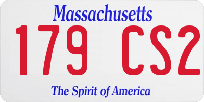 MA license plate 179CS2