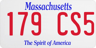 MA license plate 179CS5