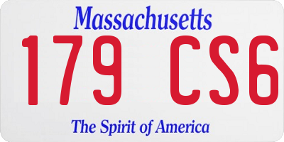 MA license plate 179CS6