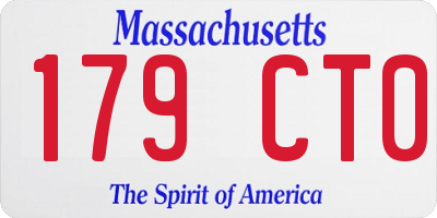 MA license plate 179CT0