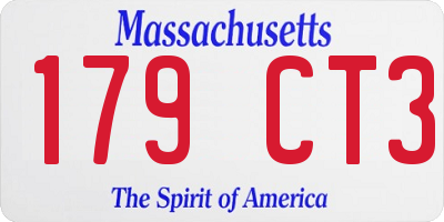 MA license plate 179CT3