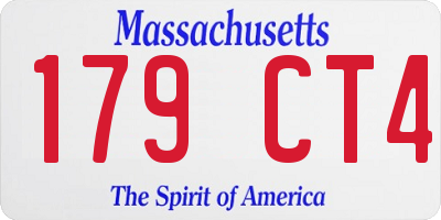 MA license plate 179CT4