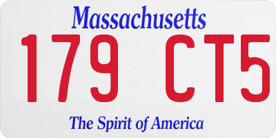 MA license plate 179CT5