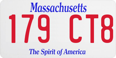 MA license plate 179CT8
