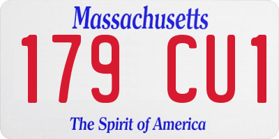 MA license plate 179CU1