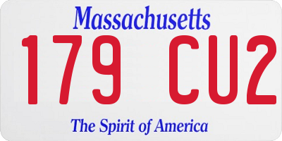 MA license plate 179CU2