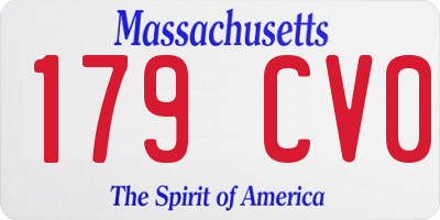 MA license plate 179CV0