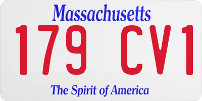 MA license plate 179CV1