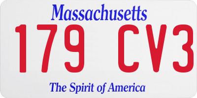 MA license plate 179CV3