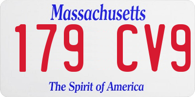 MA license plate 179CV9