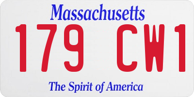 MA license plate 179CW1