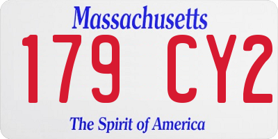 MA license plate 179CY2