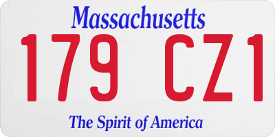 MA license plate 179CZ1