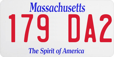 MA license plate 179DA2