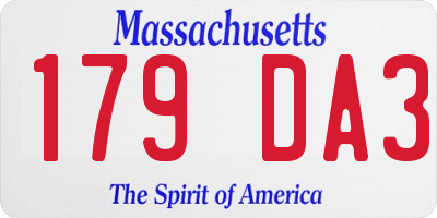 MA license plate 179DA3