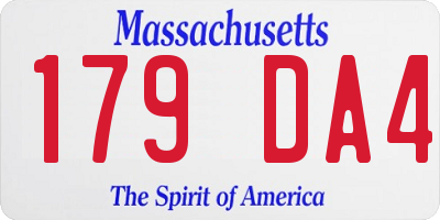 MA license plate 179DA4