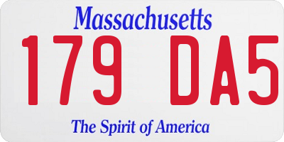 MA license plate 179DA5