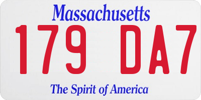 MA license plate 179DA7