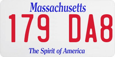 MA license plate 179DA8