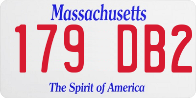 MA license plate 179DB2