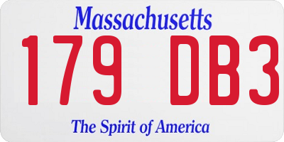 MA license plate 179DB3