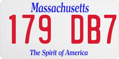 MA license plate 179DB7