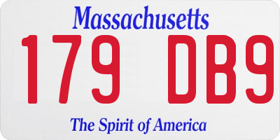 MA license plate 179DB9