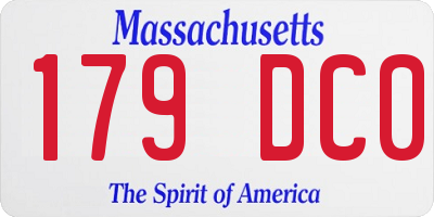 MA license plate 179DC0