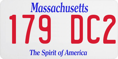 MA license plate 179DC2