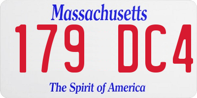 MA license plate 179DC4