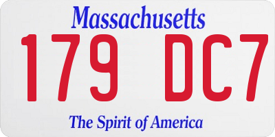 MA license plate 179DC7