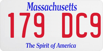 MA license plate 179DC9